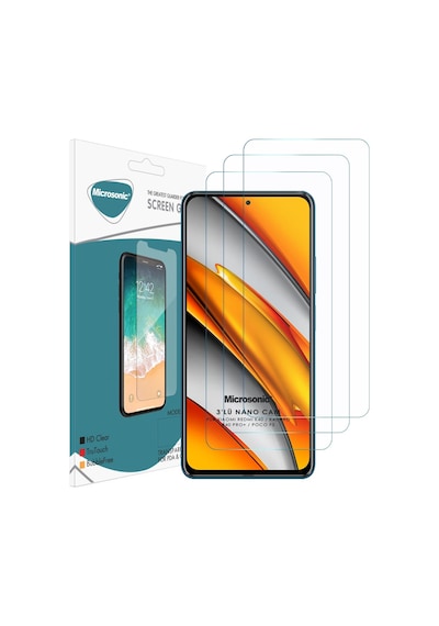Microsonic Xiaomi Redmi K40 Screen Protector Nano Glass Cam Ekran Koruyucu 3'lü Paket