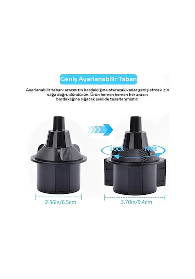 Ally Hb-p05 Universal Araç İçi Telefon Tutucu - Yemek Masası- 5775 Siyah