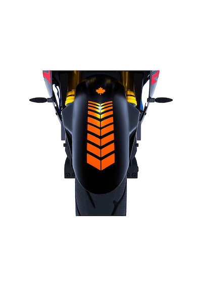 2 Adet Sport Motosiklet Çamurluk Floresan Turuncu Kask Sticker Çınar Extreme