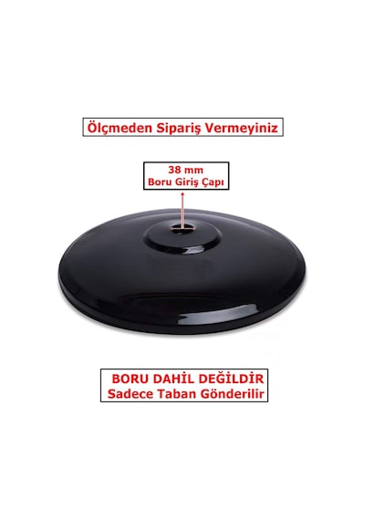 18 Vantilatör Tabanı Sadece Alt Ayak Boru Dahil Değildir 38mm Giriş