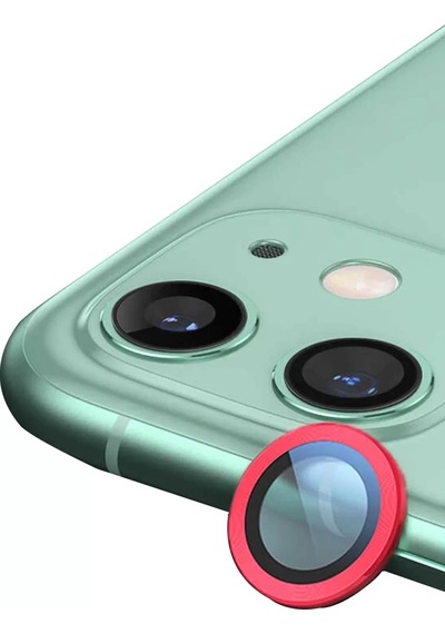 Newface Apple İphone 12 Mini Raze Metal Kamera Lens - Kırmızı