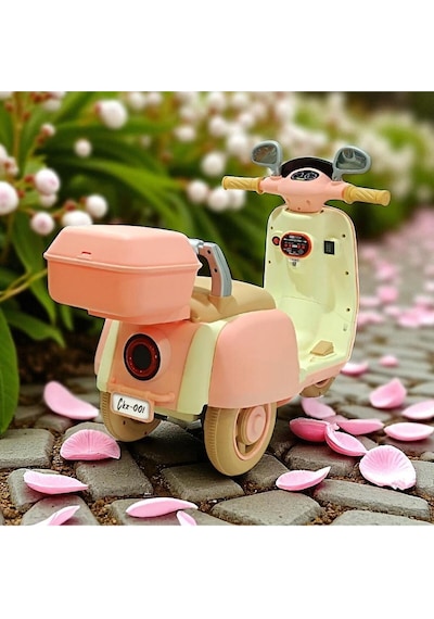 Akülü 3tekerlekli Çocuk Motoru Uzaktan Kumandalı 50kilo Taşıma Kapasiteli Müzik Çalarlı 1-6yaş Pembe