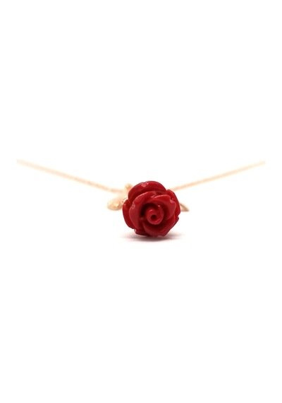 Kadın Gül Tasarım 925 Ayar Gümüş Kolye Rose Gold