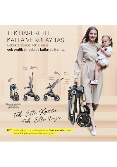 Huggy Revo 5 İn 1 Travel Sistem Bebek Arabası Latte