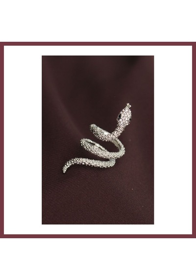 Storeşahin Ayarlanabilir Silver Renk Zirkon Taşlı Yılan Yüzük Shn0720