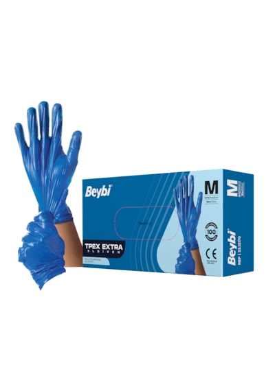 Tpex Extra Eldiven Mavi - 100'lük Kutu M Beden