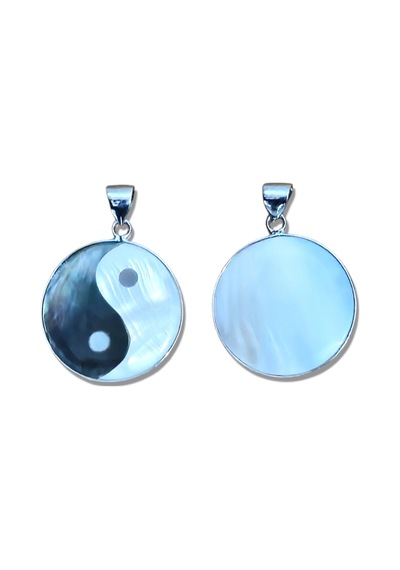 Yin Yang Sembolü Doğal Sedef Kolye 654-4 Çok Renkli