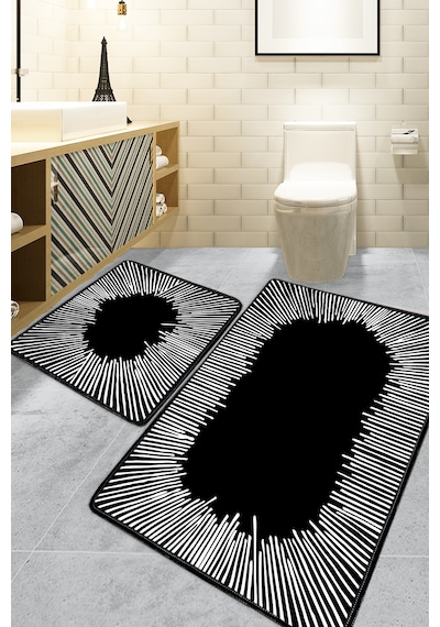 Somber Siyah 2'li Set Banyo Paspası Siyah-ikili
