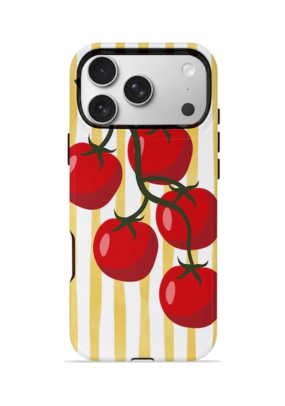 Apple iPhone Uyumlu 17 Pro Max Vorian Çift Katmanlı Magsafe Kılıf Tomato Market Stripe