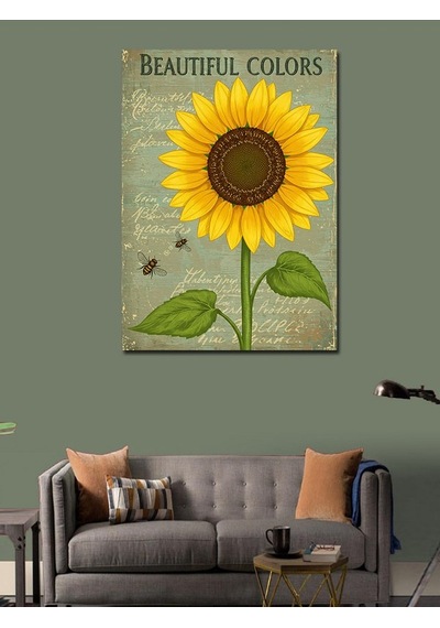 Kanvas Tablo Günebakan Çiçeği Ve Güzel Renkler 70cmx100cm