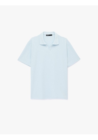 Koton Regular Fit Kısa Kollu Basic Polo Yaka Tişört Mavi 6sam10426mk