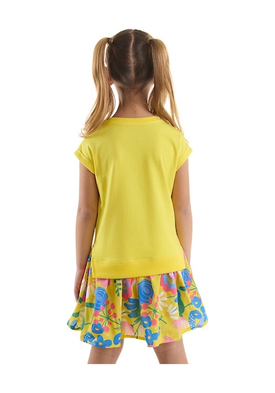 Denokids Mshb&g Sarı Çiçekli Kız Çocuk Elbise Sarı