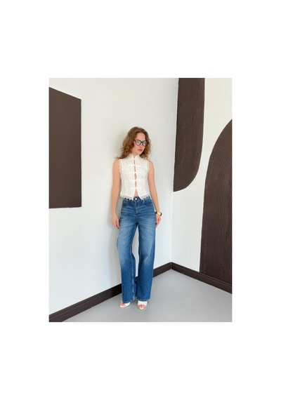 Verymoda Dantel Yelek D3026 Krem