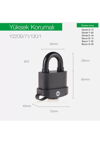 71mm Pvc Kaplamalı Marine Asma Kilit