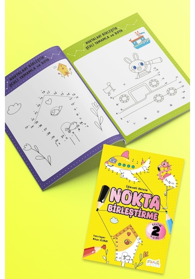 Eğlenceli Aktivite Nokta Birleştirme - Çocuklar Için Boyama Ve Aktivite Kitabı Seti  (3 kitap)