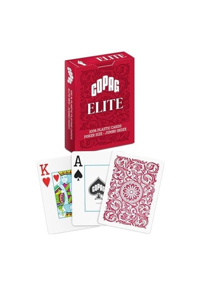 Copag %100 Plastik Oyun Kartları, Poker Boyu Endeks Tek Deste, Kırmızı
