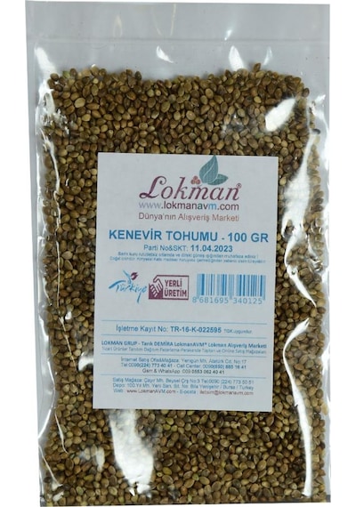 Doğal Tane Kenevir Tohumu Kendir Tohum 100 GR Paket