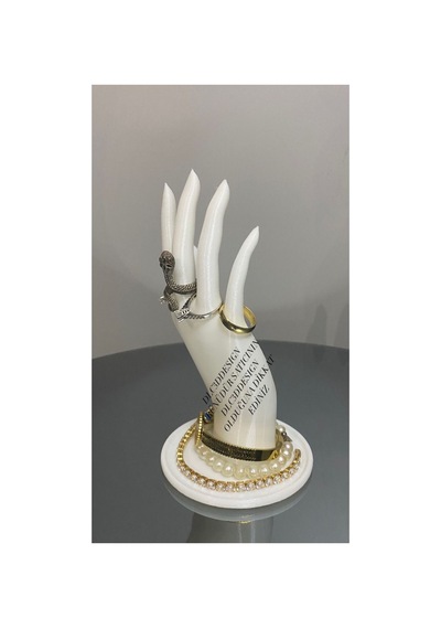 18 Cm Dekoratif Beyaz El Takı Mankeni, Yüzük Standı, Ürün Sergileme Standı, Organizer