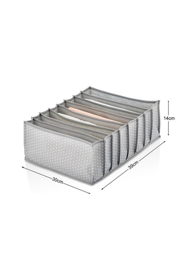8 Gözlü Gri Benekli Çekmece Içi Düzenleyici Organizer Xlarge Kumaş 40 X 30 Gri Diğer