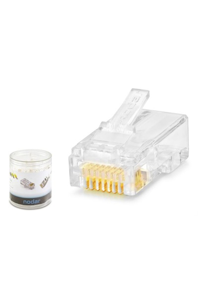 Nodar Nd2407 Cat6 Konnektör Ezrj45 100lü Plastik Kutu Şeffaf