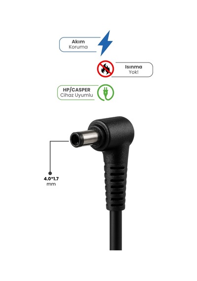 Hp/casper Laptop Notebook Adaptörü Şarj Aleti 19v 4.74a 90w İnce Uç 4.0x1.7mm Yerli Üretim