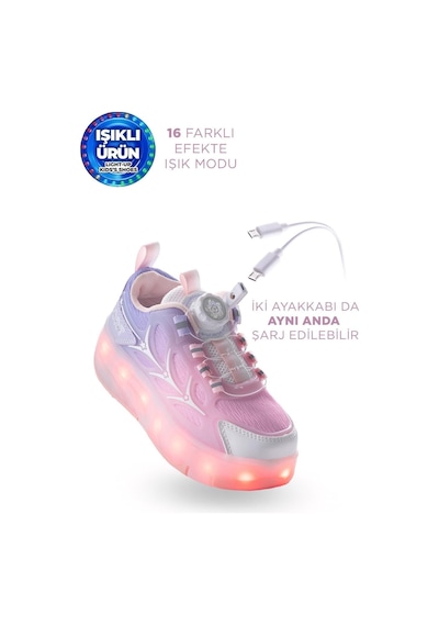 Marcokids Marco Kids 26y1801 Çocuk Işıklı Paten Ayakkabı Pembe