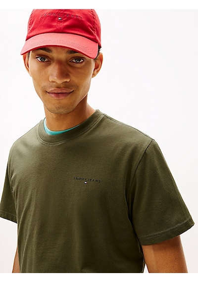 Tommy Hilfiger Tjm Slım Lınear Chest Tee Ext Erkek Yeşil T-shirt - Dm0dm21780 Yeşil