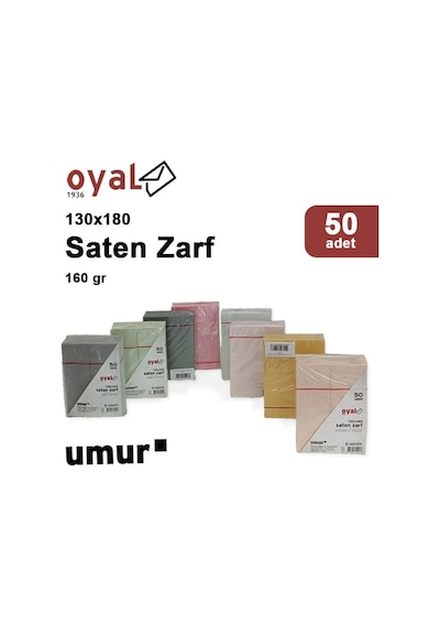 Oyal 13x18 160gr 50li Mavi Saten Zarf