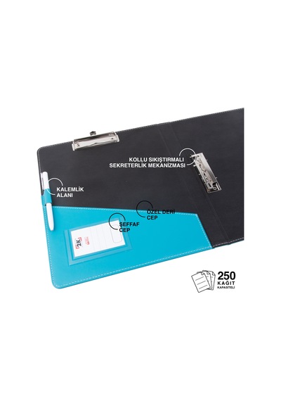 Evrak Sunum Tanıtım Firma Klasörü Sekreterlik A4 150 Yaprak Kapasiteli Ring Binder File Vegan 26,5x32 Cm 508-12