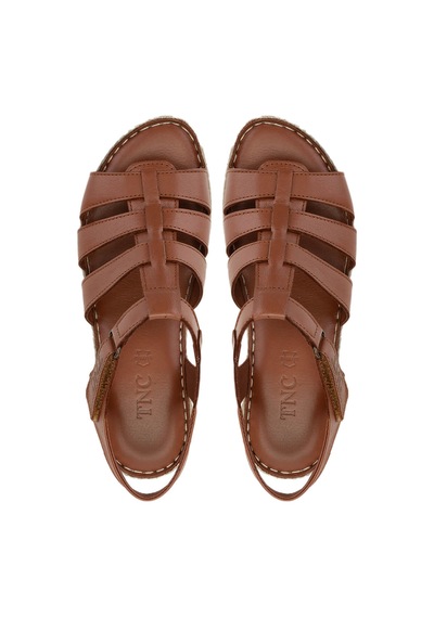 Tamer Tanca Kadın Hakiki Deri Taba Comfort Sandalet 1107 103 Bn Sndlt Y25 K.taba Dr Koyu Taba