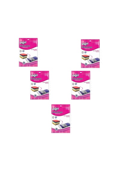 Vindex Vakumlu Giyisi Yastık Yorgan Saklama Torbası Poşeti Hurç - Xx Large -80x100 Cm. -2'li 5 Paket Diğer