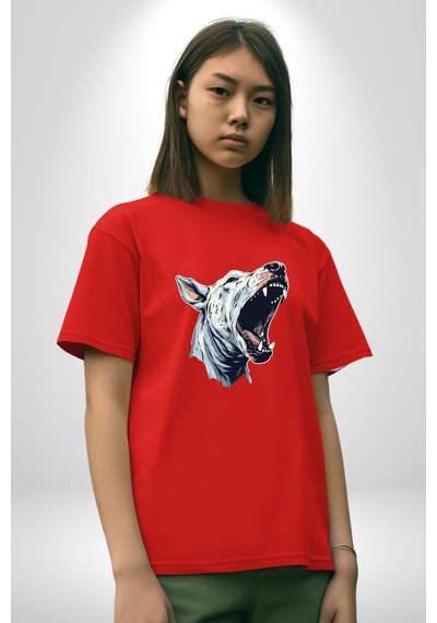 Bull Terier Köpek Havlama Pamuklu Bisiklet Yaka Unisex Oversize Boyfriend Dijital Baskılı Kırmızı T-shirt Kırmızı Bull Terier Köpek Havlama Pamuklu Bisiklet Yaka Unisex Oversize Boyfriend Dijital Baskılı Kırmızı T-shirt Kırmızı