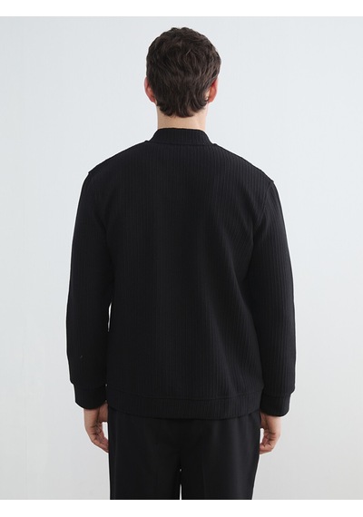 Lcw Vision Siyah Kolej Yaka Erkek Sweatshirt