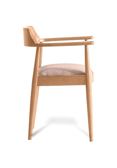 Lines İskandinav Ahşap Sandalye Natural - Krem