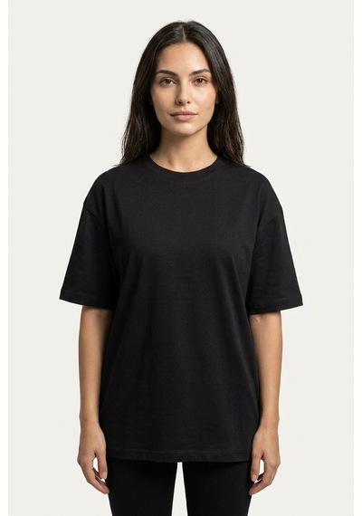 Black Nova Oversize Baskılı Unisex %100 Pamuk T-shirt Ride Fast Siyah