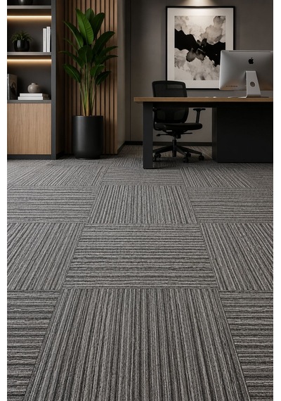 Karo Halı City 620 1 Karo: 50 X 50 Cm 1 Paket: 5 M² Gri