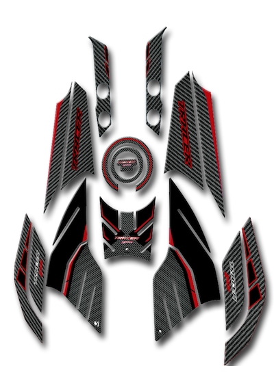 Tracer900 Tankpad Seti 2015 2017 Uyumlu Karbon Bordo
