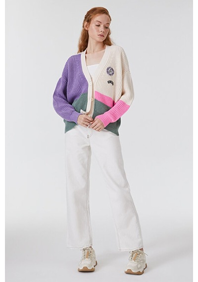 Loft Kadın Loose Fit  Hırka Çok Renkli