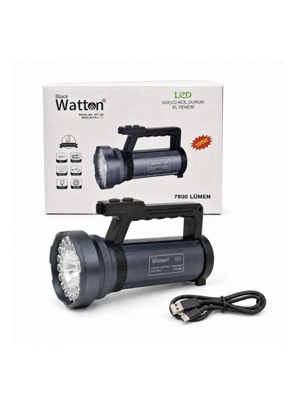 Watton Wt-399 100w Işık Gücünde 7800 Lümen Şarjlı Güvenlik Feneri