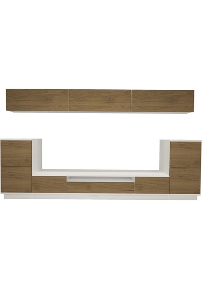 Decoraktiv Trendstyle 9s Mdf Tv Ünitesi Tv Sehpası - Beyaz Pera Beyaz - Meşe