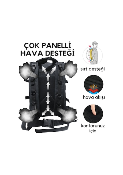 Baggor Kampçı-Seyahat-Dağcı-Outdoor-Askeri Taktik Sırt Çantası Siyah Çok Renkli