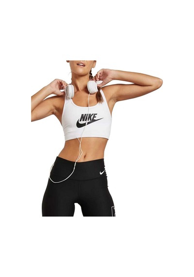 Nike Swoosh Dri-fit Futura Bra Beyaz Kadın Sporcu Sütyeni