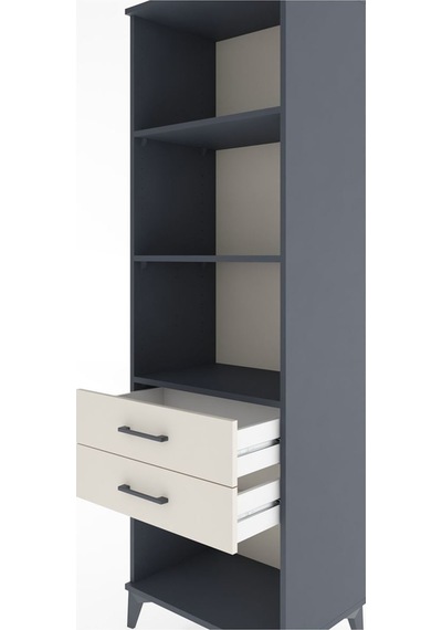 Hyperion Dolap 3 Raflı 2 Çekmeceli 60x44x195 Antrasit-aytaşı Antrasit