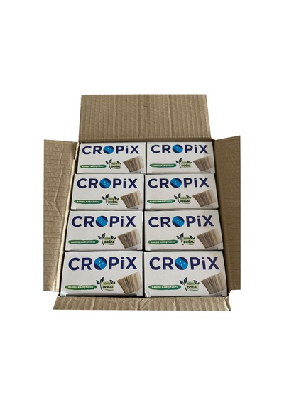 Cropix Tahta Ahşap Bambu Doğal Çay Kahve Karıştırıcı Çubuk Kaşık - 10.5 Cm. - 400 Adetlik 24 Paket Ahşap