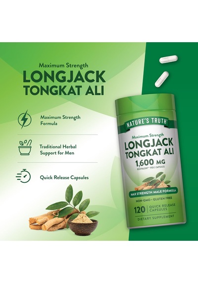 Nature's Truth Longjack Tongkat Ali 1600 Mg 120 Kapsül Usa Menşeii Dmmedicineden