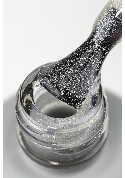 Momo Professional Protez Tırnak Kalıcı Oje Glitter Top Coat 02 Gümüş Sim 9 Ml
