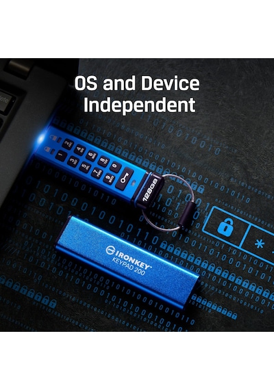 Kingston Ironkey 256 GB Keypad 200 Fıps 140-3 Taşınabilir Type-c Flash Bellek