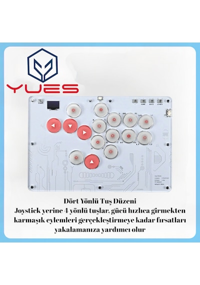 Yues Rgb Arcade Stick Fighting Stick Ps4/ps3/pc/steam/android/Apple Uyumlu iOS