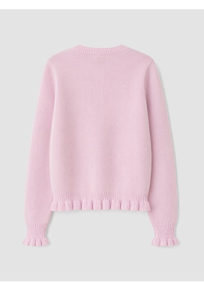 Lcw Modest Pembe Bisiklet Yaka Kadın Triko Hırka