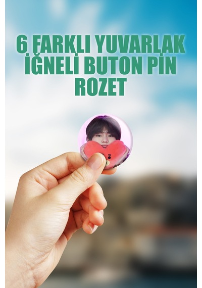 Bts Çanta Süsü Rozet İğneli Buton Rozet Seti 6 Adet V Jungkook Jimin Suga Jin J-hope Çok Renkli